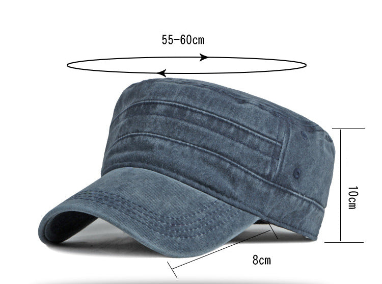 ফ্ল্যাট ব্রিটিশ রেট্রো লাইট প্লেট একরঙা ধোয়া সামরিক টুপি