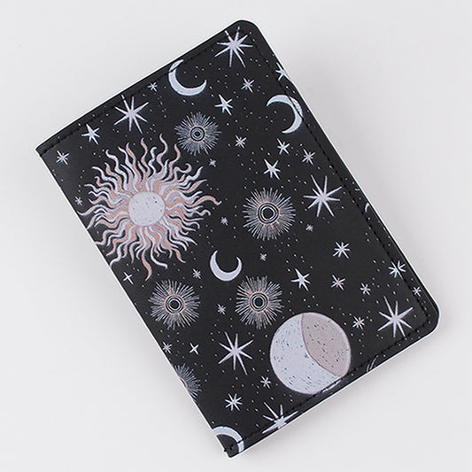 PU leather print Travel Passport Cover Card ID Holder