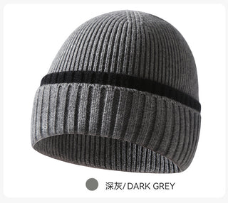 Yarn knitted winter  men's and women's thickened beanie hat
