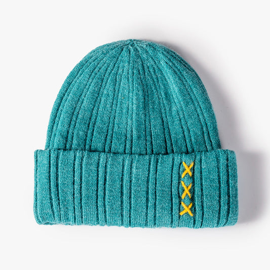 Korean version jacquard stitched woolen thickened and warm beanie