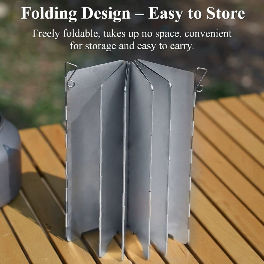 ISE MOUNT Aluminum Camping Windshield Foldable Stove Wind Shield Kit