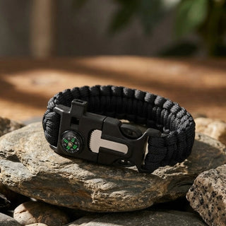 Seven Core Paracord Survival Bracelet Compass Whistle Flint Tool Kit