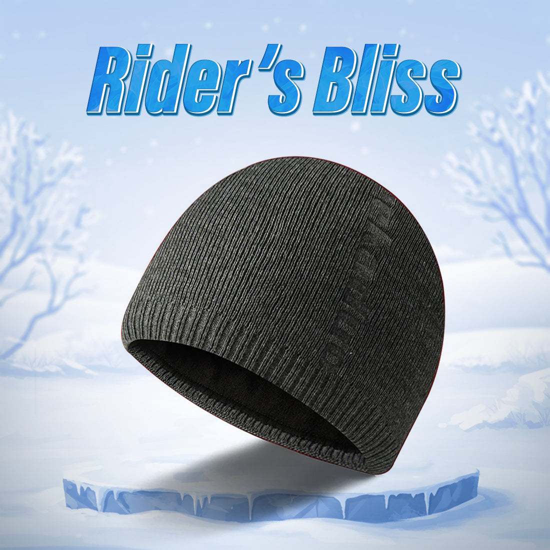 Embossed knitted fleece warm woolen winter riding hat