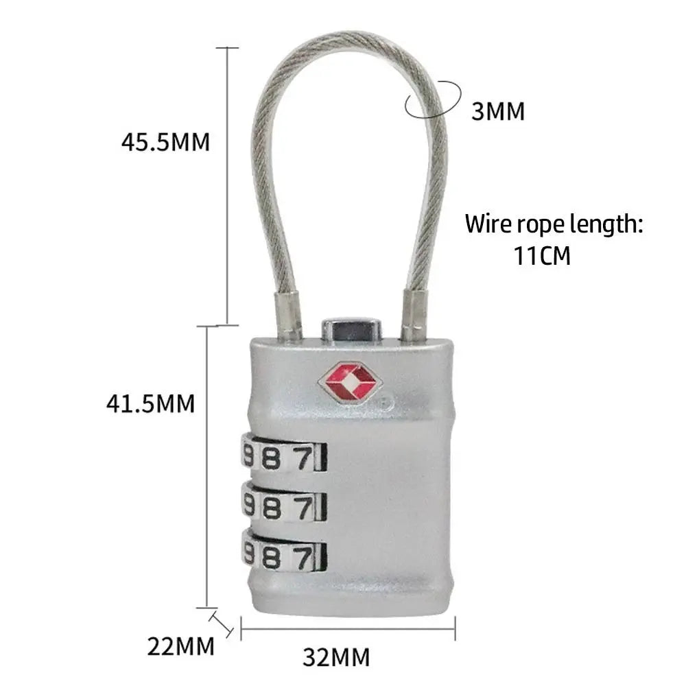 3 digit smart combination travel luggage Lock.