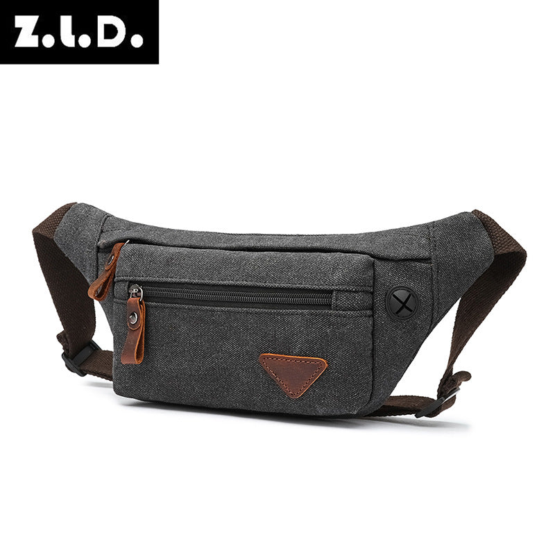 ZUOLUNDUO Trendy Retro Style Canvas Waist Shoulder Bag