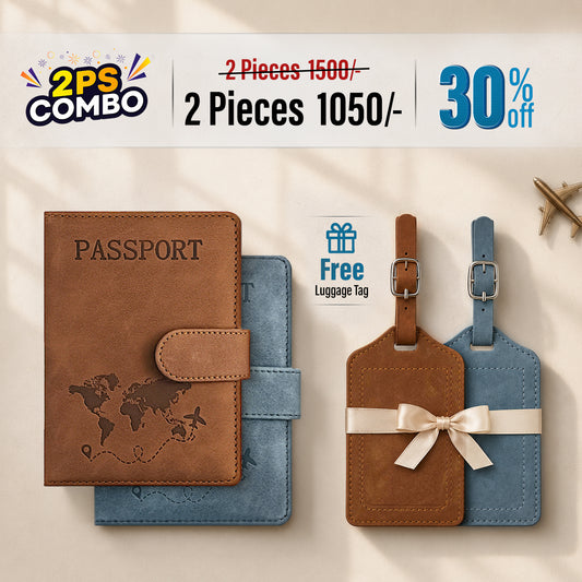 PU leather Travel Passport Cover Card ID Holders & luggage tag