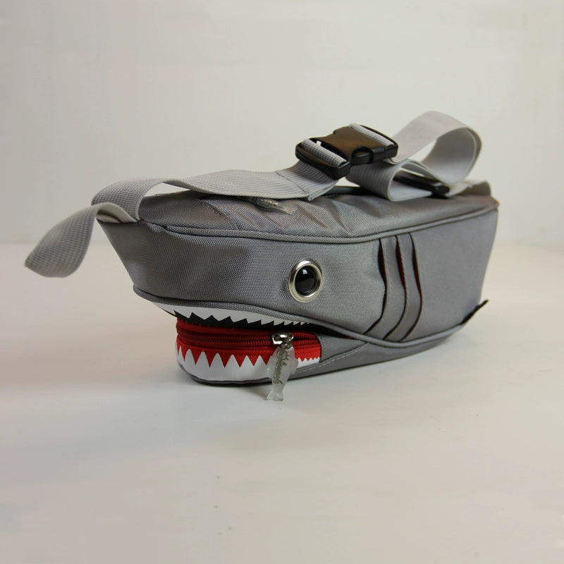 Shark-shaped camouflage unisex crossbody bag  for travel with adjustable strap