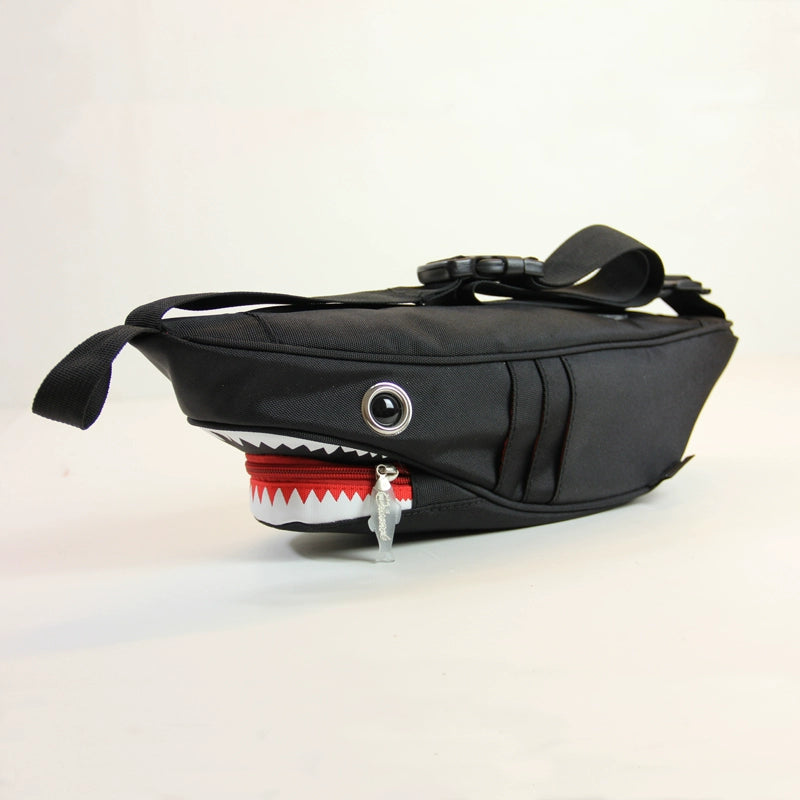 Shark-shaped camouflage unisex crossbody bag  for travel with adjustable strap