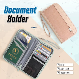 Travel Portable Anti-Theft Passport Bag with Coin & Document Holder