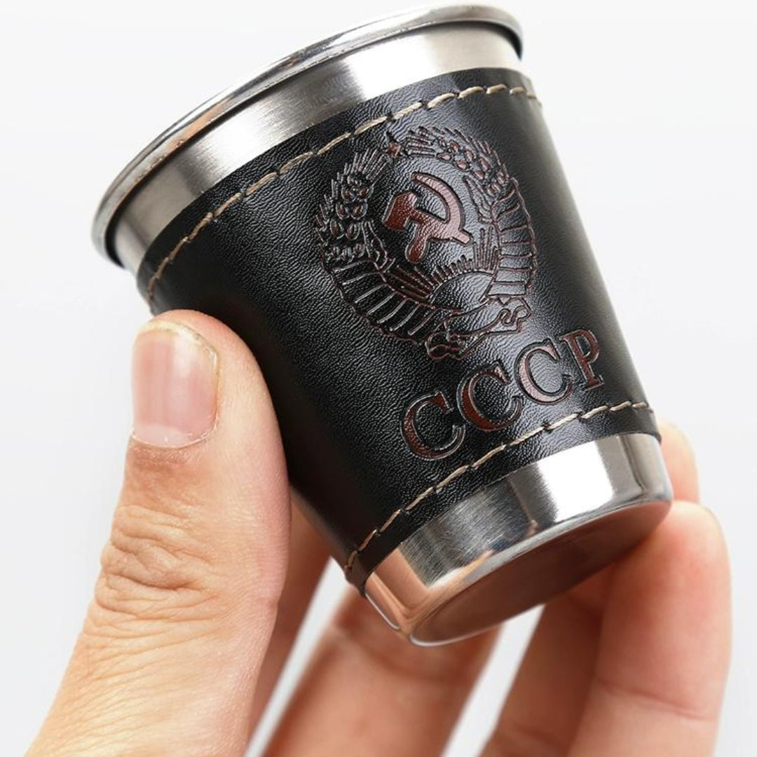 Stainless steel small glass set 4 portable  for outdoor travel carrying glasses