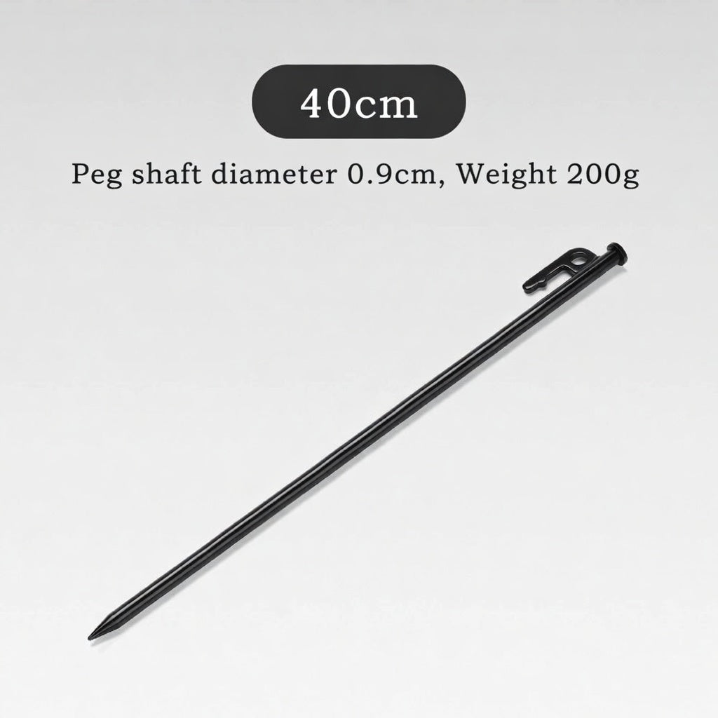 Heavy Duty Black Steel Tent Stakes Pegs Camping Shelter Anchor