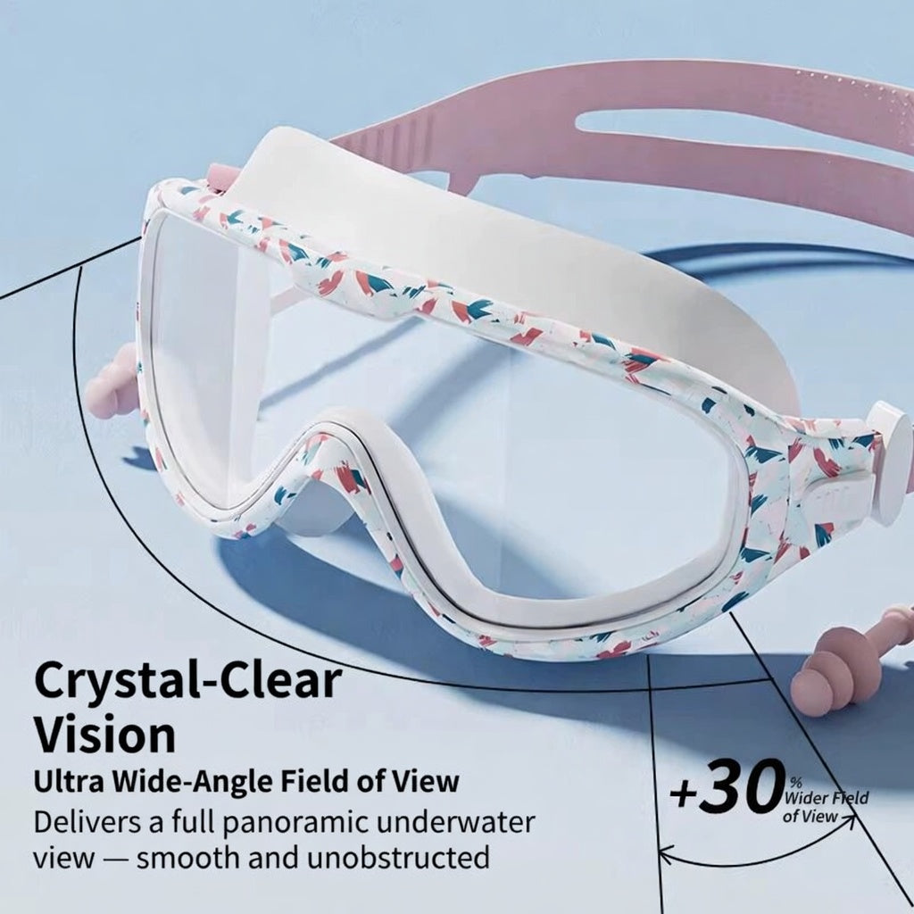Professional Women's Waterproof Anti Fog Swimming Goggles Set With Cap