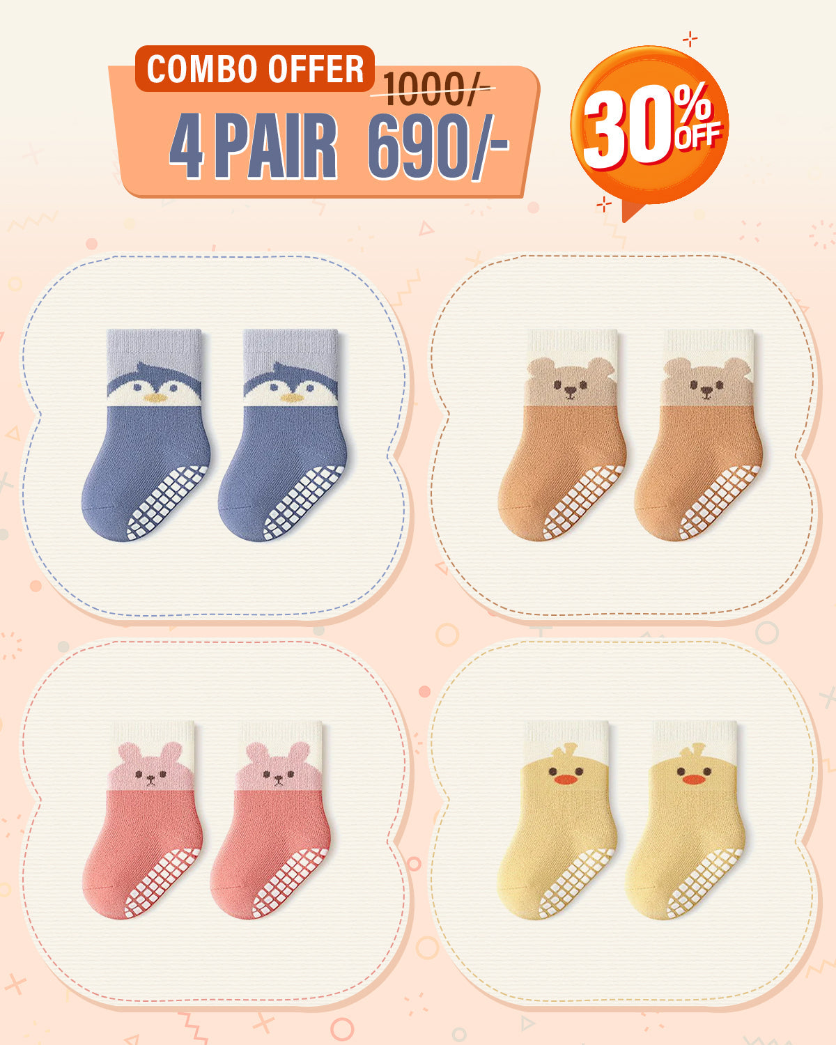 All Seasons Non-Slip High Quality Floor Socks For Children