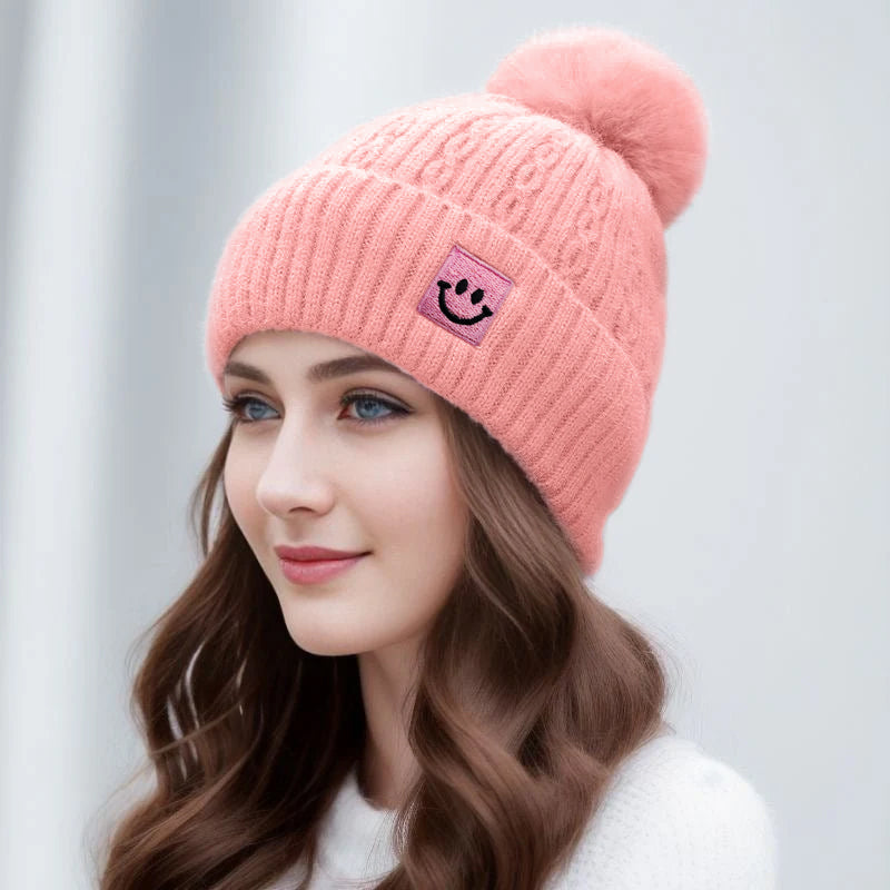 Women's Thick Furball knitted Warm Ear Protection Beanie