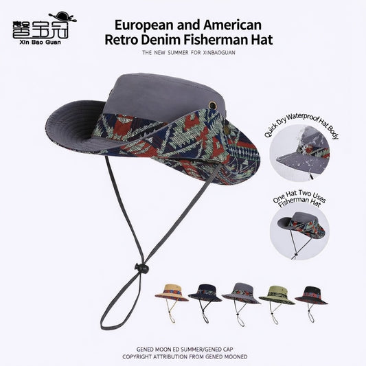 Wide Brim Waterproof Quick Dry Sun Hat for Outdoor Hiking