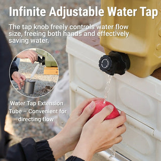 ISE MOUNT 12L Outdoor Water Bucket Faucet Double Handle Set