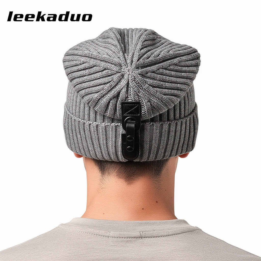 পুরুষদের সুতার বোনা সলিড রঙের উষ্ণ বিনি টুপি