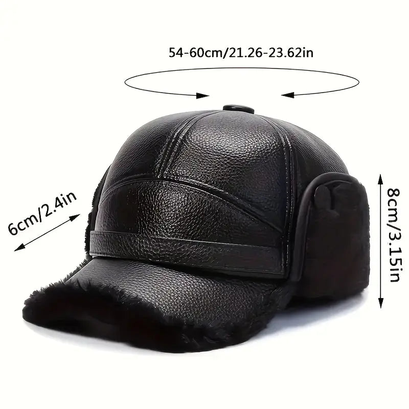 পুরুষদের সুতির গাদা উষ্ণ পশমী পুরু কান সুরক্ষা চামড়ার টুপি