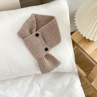 Korean Version of Children's Button Cross Knitted Winter Muffler