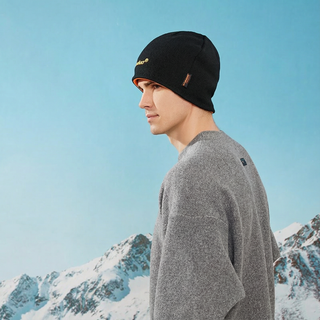 Plain embroidery knit men's winter beanie hat