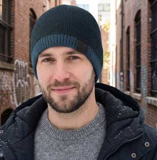 New knitted men's warm winter beanie hat