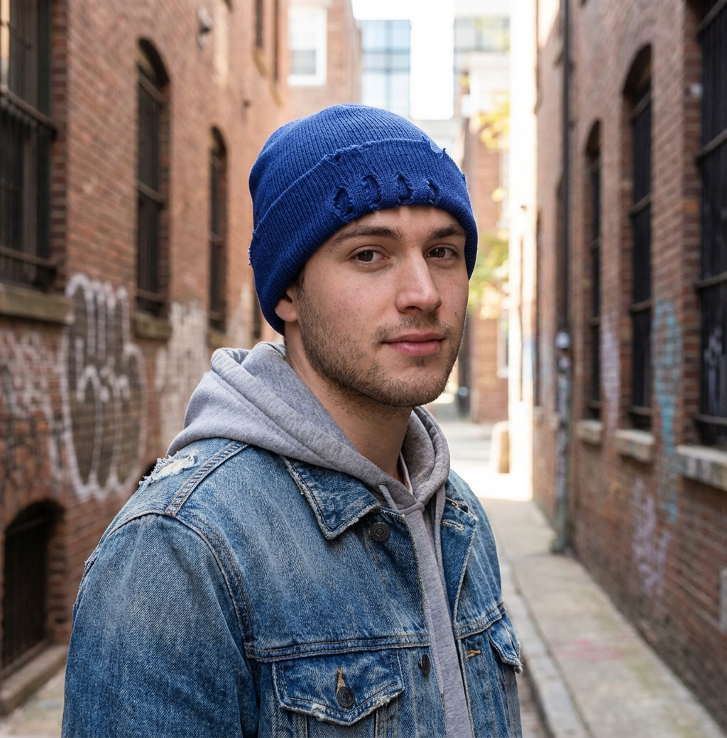 পুরুষ এবং মহিলাদের টাইড হোল বোনা শীতকালীন বেনি টুপি