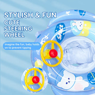 Thickened Anti-Rollover Inflatable Cartoon Swimming Boat Ring For Kids