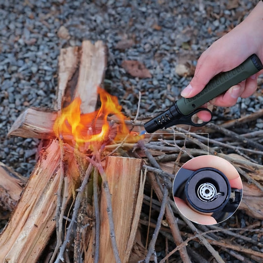 Refillable Windproof Camping Torch Lighter Adjustable Flame Outdoor BBQ Ignition