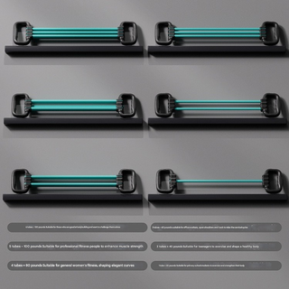 Six-tube chest and open-back fitness arm strength rope with detachable bungee cord.