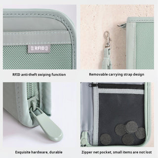 Travel Portable Anti-Theft Passport Bag with Coin & Document Holder