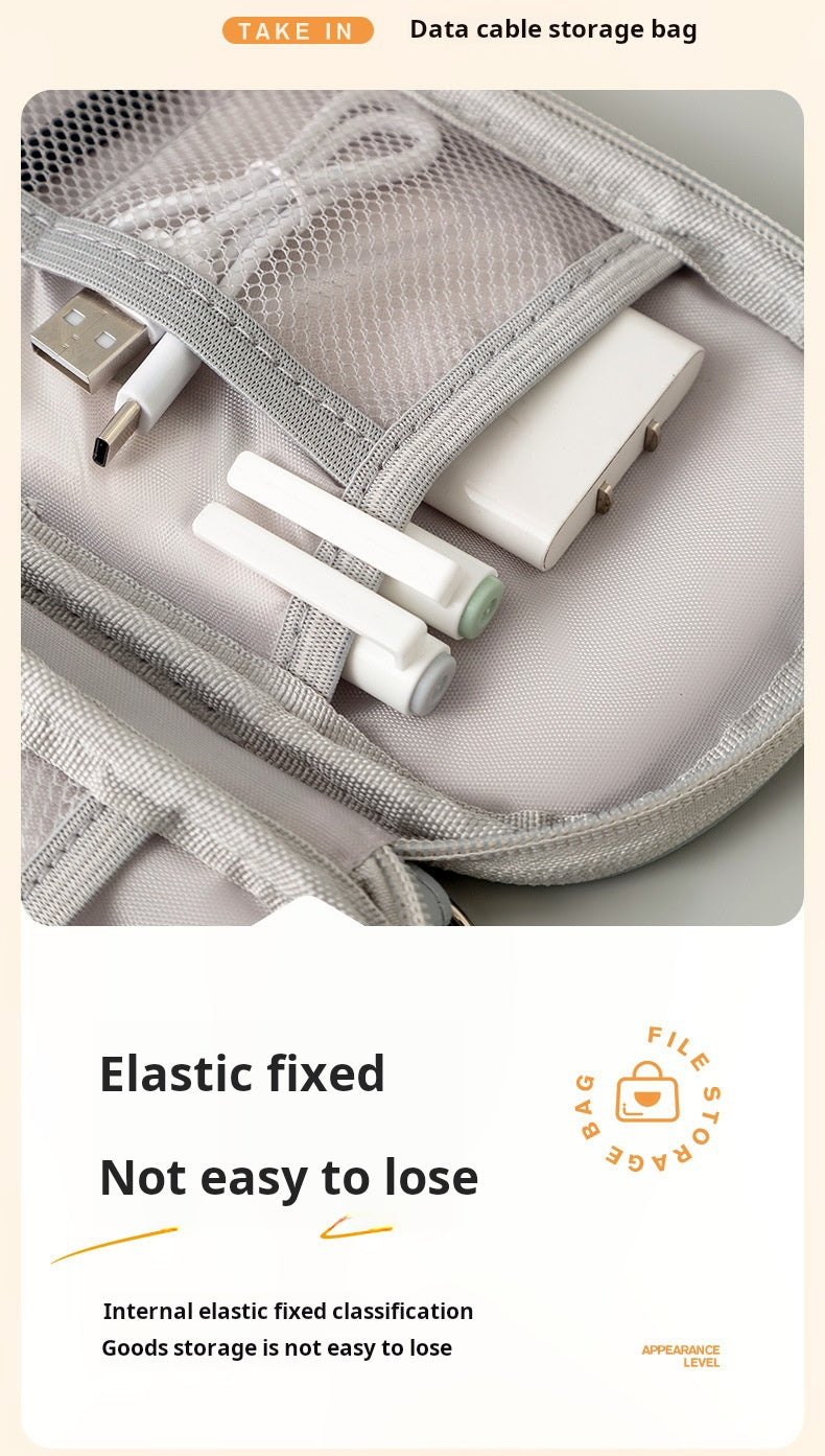 Travel mini data cable, power bank & earphone storage bag