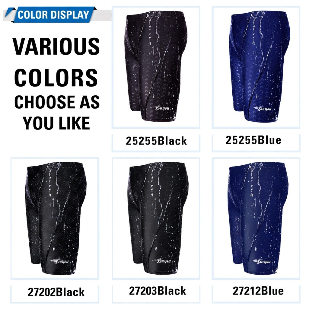 Men's Professional Shark Skin Waterproof Quick Dry Swimming Trunks