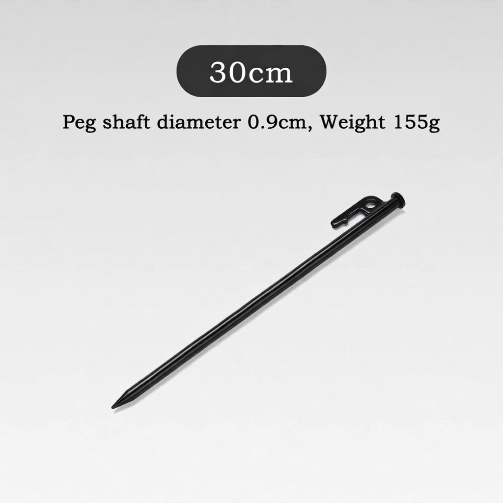 Heavy Duty Black Steel Tent Stakes Pegs Camping Shelter Anchor