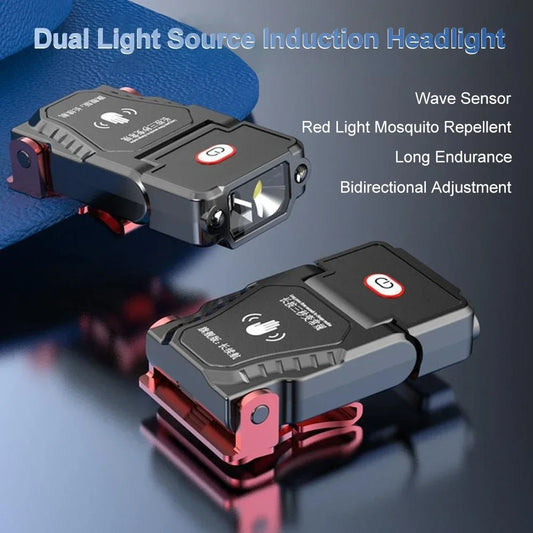 স্মাইল শার্ক সেন্সর ক্যাপ ক্লিপ, শক্তিশালী হেড-মাউন্টেড, অতি-হালকা পোর্টেবল ক্লিপ লাইট