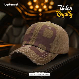 New Versatile Old Wash Denim Soft Top Printed Baseball Cap