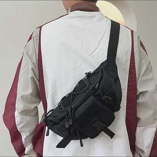 9638 Waterproof Wear-Resistant Nylon Sports Belt Bag Black