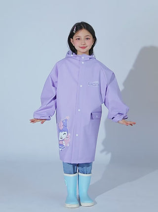 Kids Rain Poncho with Hidden Backpack Compartment for School