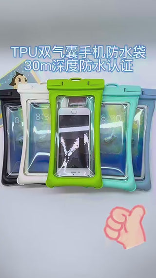 Double Airbag Waterproof Phone Pouch for Swimming Diving Touchscreen