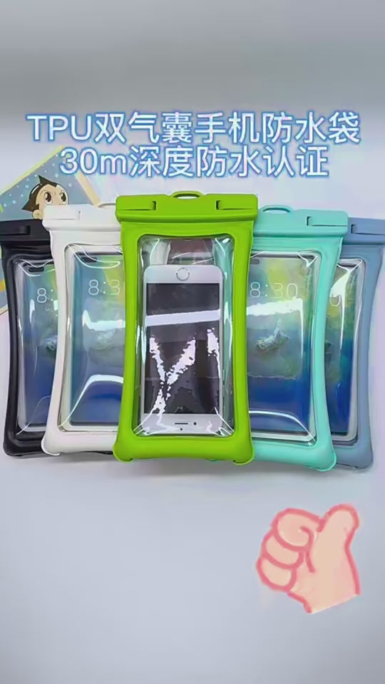 Double Airbag Waterproof Phone Pouch for Swimming Diving Touchscreen