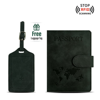 PU leather Travel Passport Cover Card ID Holders & luggage tag