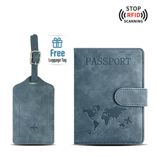 PU leather Travel Passport Cover Card ID Holders & luggage tag