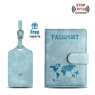 PU leather Travel Passport Cover Card ID Holders & luggage tag