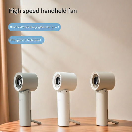 High-speed handheld Outdoor portable 100-speed adjustable halter neck turbo small fan