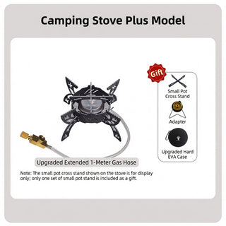 BUERK Portable Camping Gas Stove Windproof Outdoor Furnace Black Model