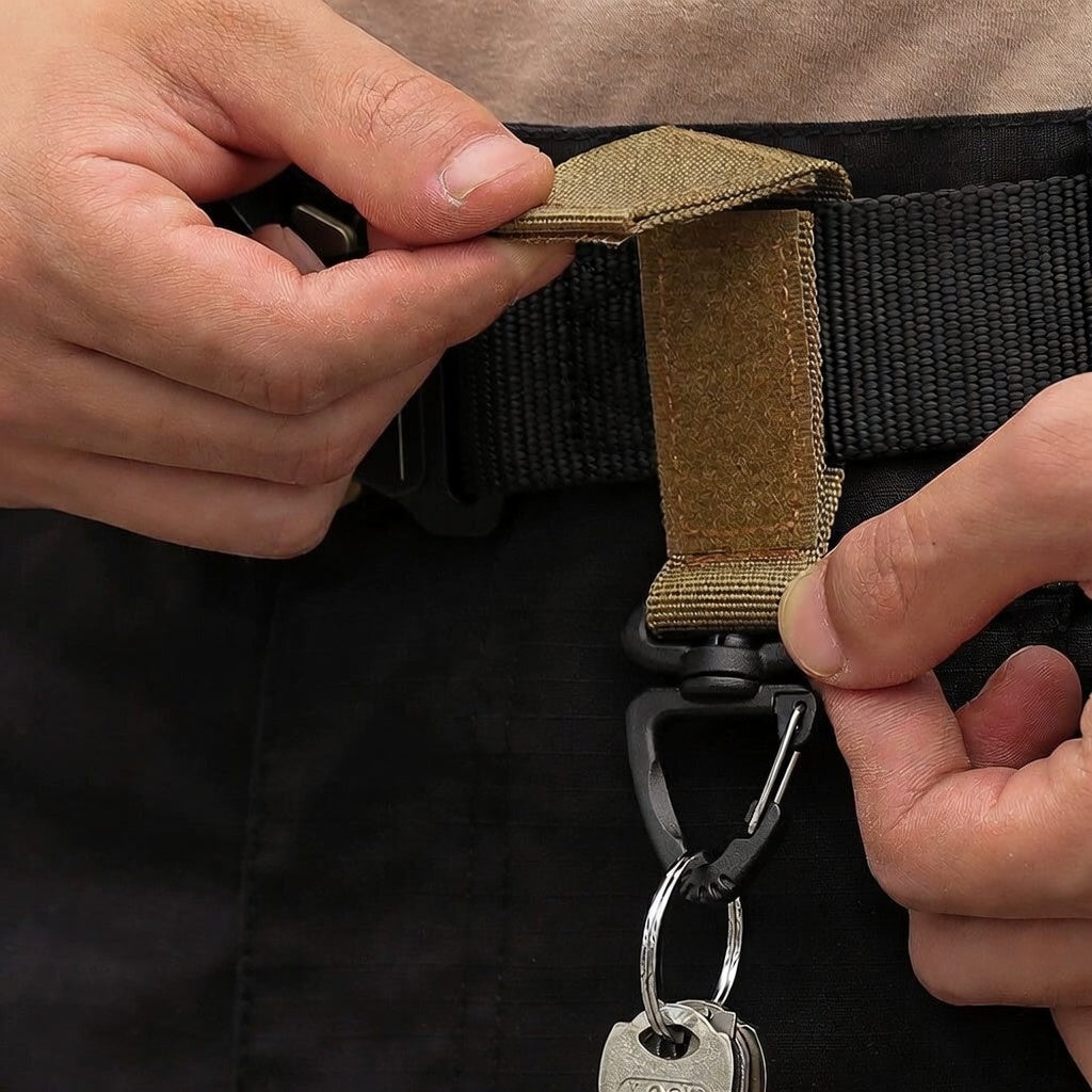 Tactical 360-Degree Rotating Triangle Backpack Carabiner Keychain Survival Tool