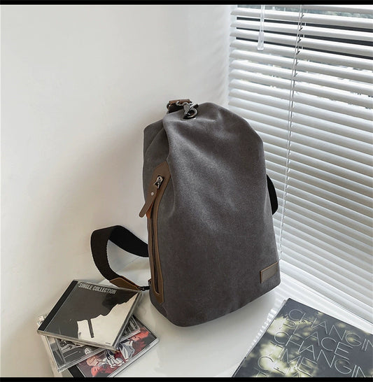 ইউনিসেক্স বৃহৎ-ক্ষমতার রেট্রো মেসেঞ্জার ব্যাগ মাল্টি-ফাংশনাল কাঁধের ব্যাগ ভ্রমণের জন্য বিনামূল্যে দুল সহ