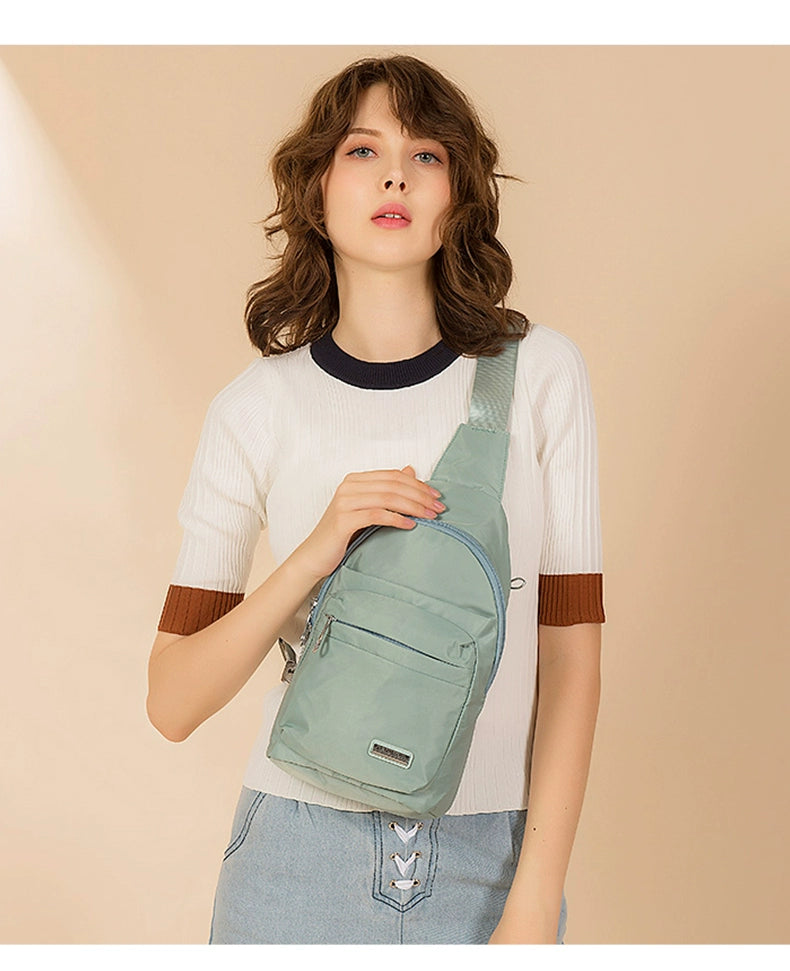 Solid-color crossbody bag, women's tide oxford cloth shoulder bag for travel